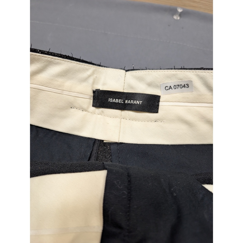 Isabel Marant Metallic Glitter Flare Trousers Pants Silver Black EU 38 - Picture 1 of 5